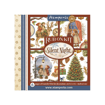 Kit de motifs décoratifs à transfert imprimés pour loisirs créatifs, cm 15,5x15,5 - Silent Night