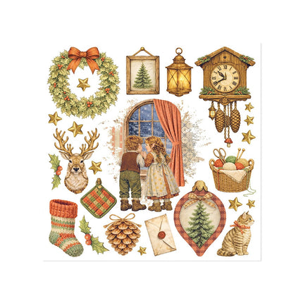 Kit de motifs décoratifs à transfert imprimés pour loisirs créatifs, cm 15,5x15,5 - Silent Night