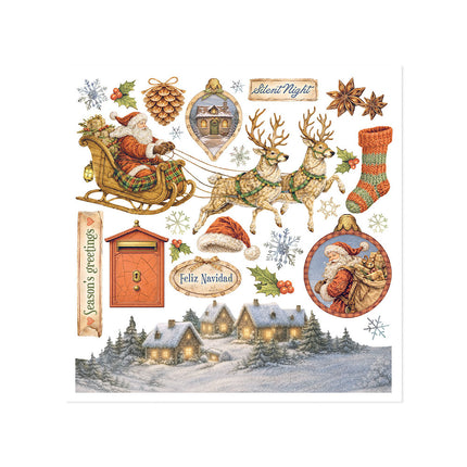 Kit de motifs décoratifs à transfert imprimés pour loisirs créatifs, cm 15,5x15,5 - Silent Night