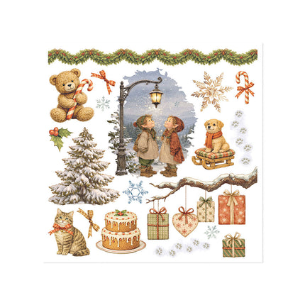 Kit de motifs décoratifs à transfert imprimés pour loisirs créatifs, cm 15,5x15,5 - Silent Night
