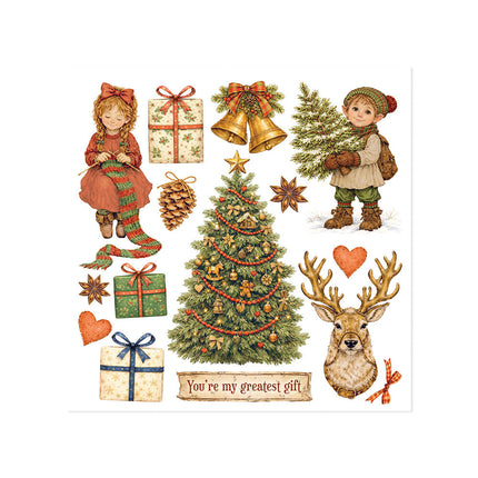 Kit de motifs décoratifs à transfert imprimés pour loisirs créatifs, cm 15,5x15,5 - Silent Night