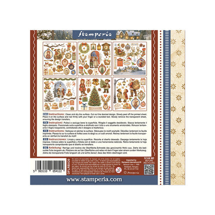 Kit de motifs décoratifs à transfert imprimés pour loisirs créatifs, cm 15,5x15,5 - Silent Night