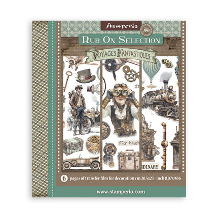 Sélection de transferts à frotter cm 20,5x23 6 pages - Voyages Fantastiques
