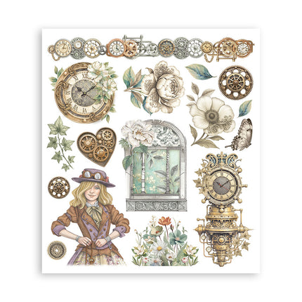 Sélection de transferts décoratifs imprimés pour les loisirs créatifs, 20,5x23 cm - Jardins du Temps