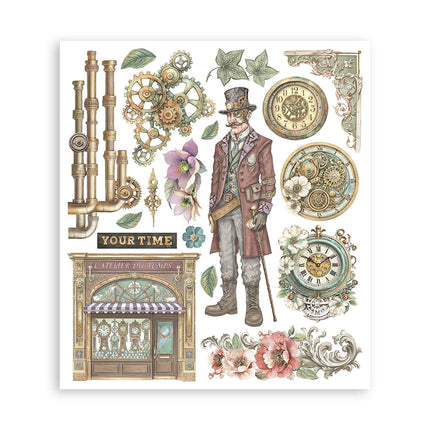 Sélection de transferts décoratifs imprimés pour les loisirs créatifs, 20,5x23 cm - Jardins du Temps