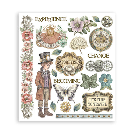 Sélection de transferts décoratifs imprimés pour les loisirs créatifs, 20,5x23 cm - Jardins du Temps