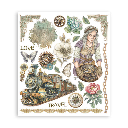 Sélection de transferts décoratifs imprimés pour les loisirs créatifs, 20,5x23 cm - Jardins du Temps