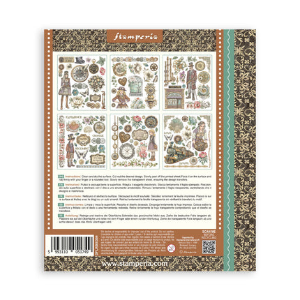 Sélection de transferts décoratifs imprimés pour les loisirs créatifs, 20,5x23 cm - Jardins du Temps