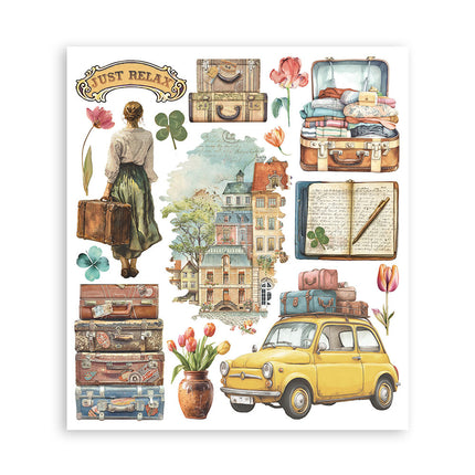 Sélection de transferts à frotter 20,5x23 cm 6 pages - Art of Travelling