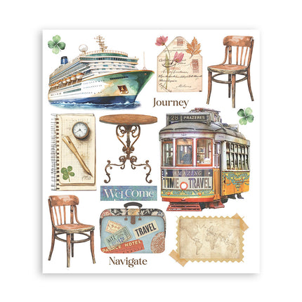 Sélection de transferts à frotter 20,5x23 cm 6 pages - Art of Travelling