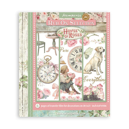 Sélection de transferts décoratifs imprimés pour les loisirs créatifs et les arts, 20,5x23 cm - House of Roses