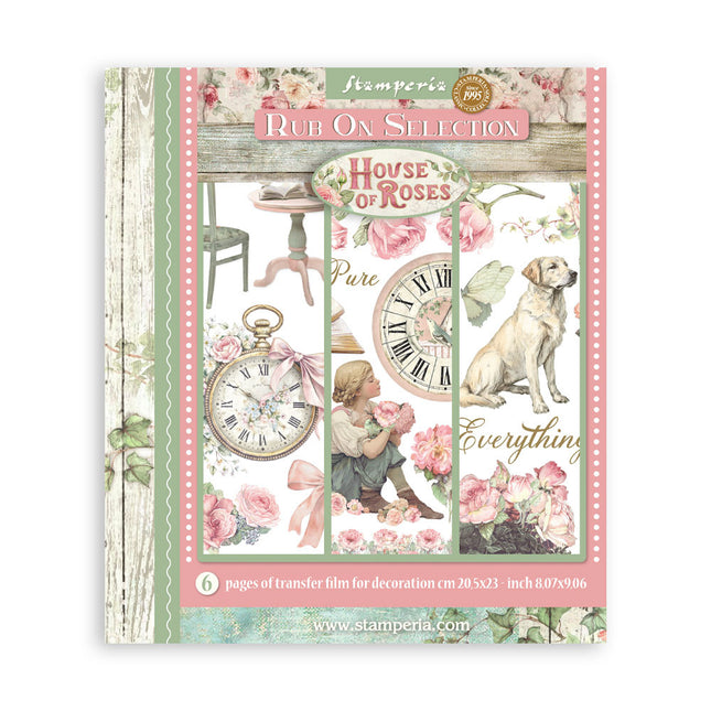 Sélection de transferts décoratifs imprimés pour les loisirs créatifs et les arts, 20,5x23 cm - House of Roses