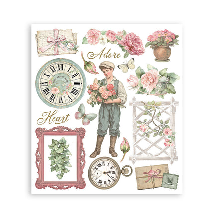 Sélection de transferts décoratifs imprimés pour les loisirs créatifs et les arts, 20,5x23 cm - House of Roses