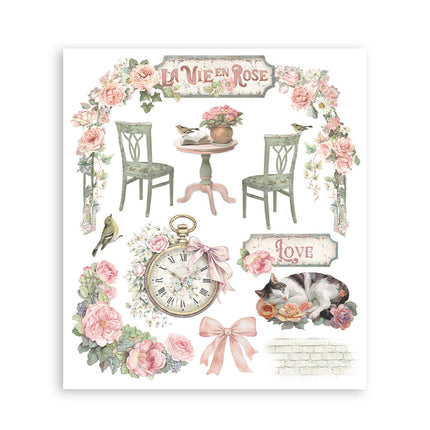 Sélection de transferts décoratifs imprimés pour les loisirs créatifs et les arts, 20,5x23 cm - House of Roses