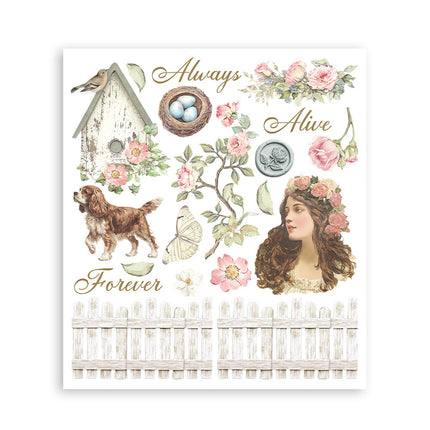 Sélection de transferts décoratifs imprimés pour les loisirs créatifs et les arts, 20,5x23 cm - House of Roses