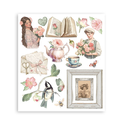 Sélection de transferts décoratifs imprimés pour les loisirs créatifs et les arts, 20,5x23 cm - House of Roses