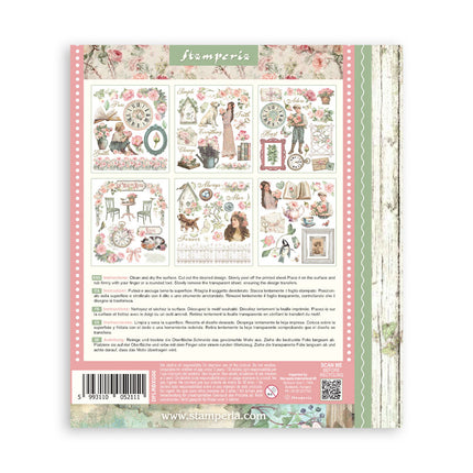 Sélection de transferts décoratifs imprimés pour les loisirs créatifs et les arts, 20,5x23 cm - House of Roses
