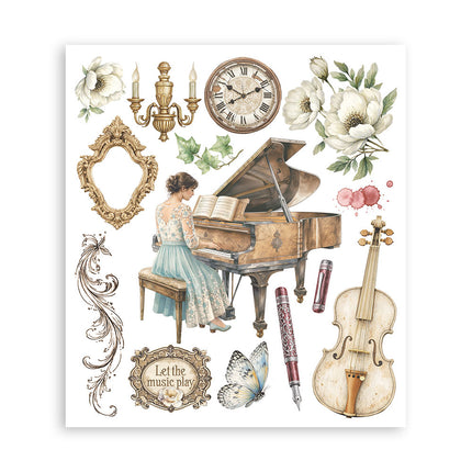 Sélection de transferts décoratifs pour loisirs créatifs, 20,5x23 cm - Symphony