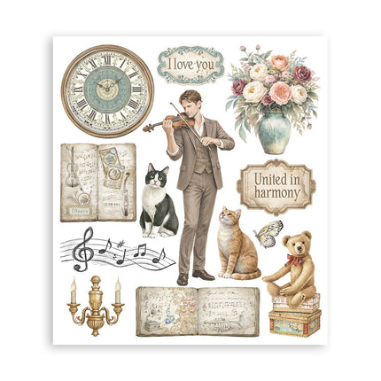Sélection de transferts décoratifs pour loisirs créatifs, 20,5x23 cm - Symphony