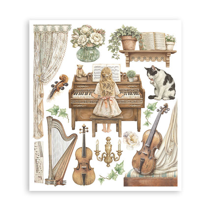 Sélection de transferts décoratifs pour loisirs créatifs, 20,5x23 cm - Symphony