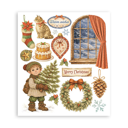 Sélection de motifs décoratifs à transfert imprimés pour loisirs créatifs, cm 20,5x23 - Silent Night