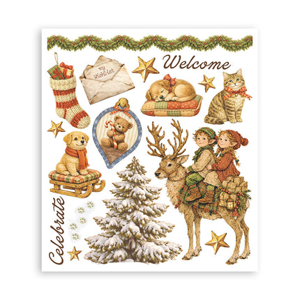 Sélection de motifs décoratifs à transfert imprimés pour loisirs créatifs, cm 20,5x23 - Silent Night