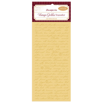 Transfert doré vintage cm 10,16x21,6 - Écriture