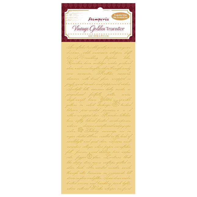 Transfert doré vintage cm 10,16x21,6 - Écriture