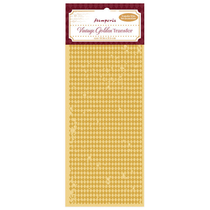Transfert doré vintage cm 10,16x21,6 - Motif losanges