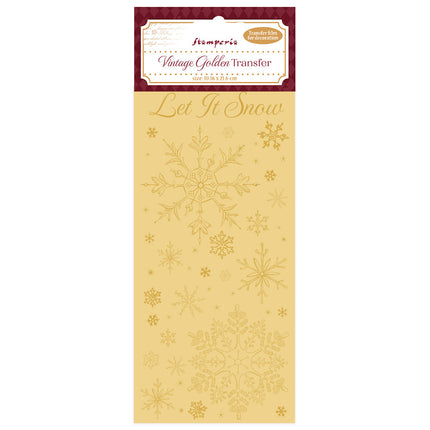 Transfert doré vintage cm 10,16x21,6 - Qu'il neige