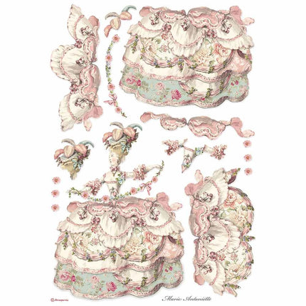 Papier de riz A3 emballé Lady Pink