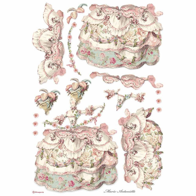 Papier de riz A3 emballé Lady Pink