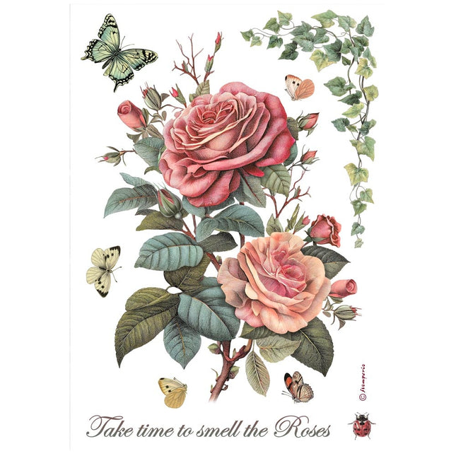 Papier de riz A4 en lot - Grande rose