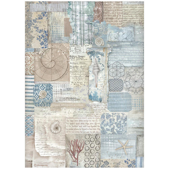 Papier de riz A4 emballé - texture Silent Sea