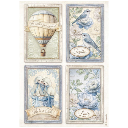 Papier de riz A4 en paquet - 4 cartes intemporelles