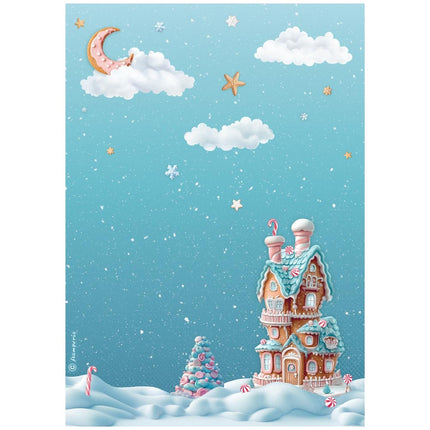 Papier de riz A4 en paquet - Candy Christmas maison en massepain