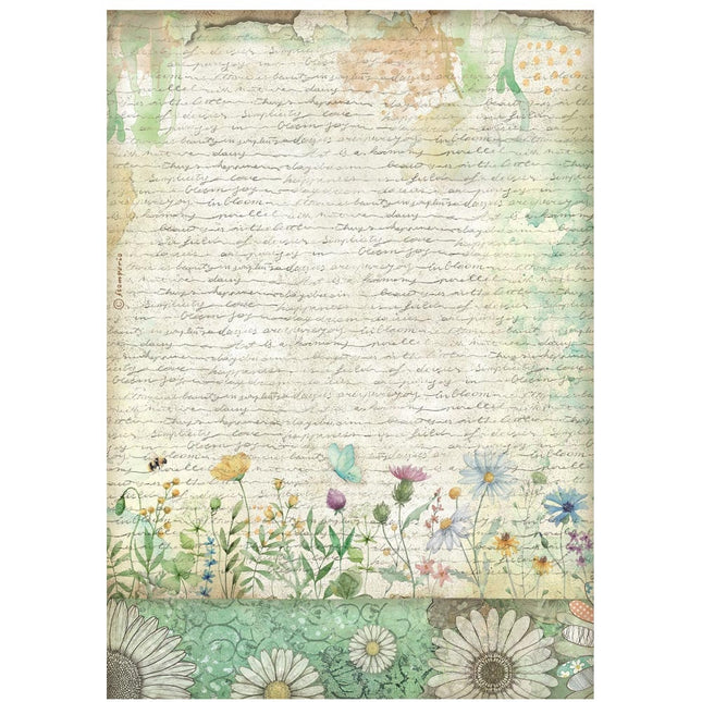 A4 Rice paper packed - Daisy Art Handmade letter with flowers