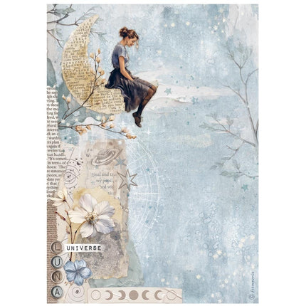 Papier de riz A4 en paquet - lune Secret Diary