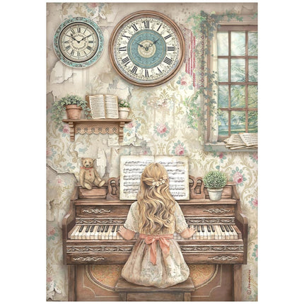 Printed A4 Rice paper for Art and Craft - Symphony piano
