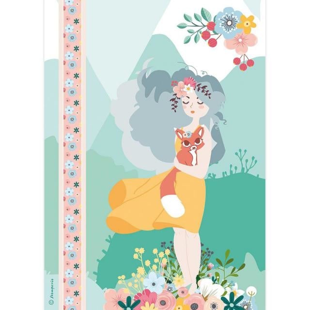 Papier de riz A4 en paquet Fille avec un renard