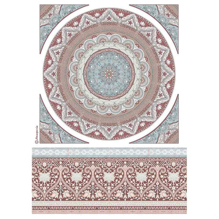 Papier de riz au format A4, motif dentelle mandala