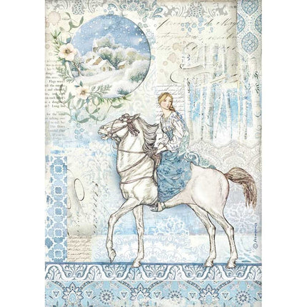 Papier de riz format A4 - cheval