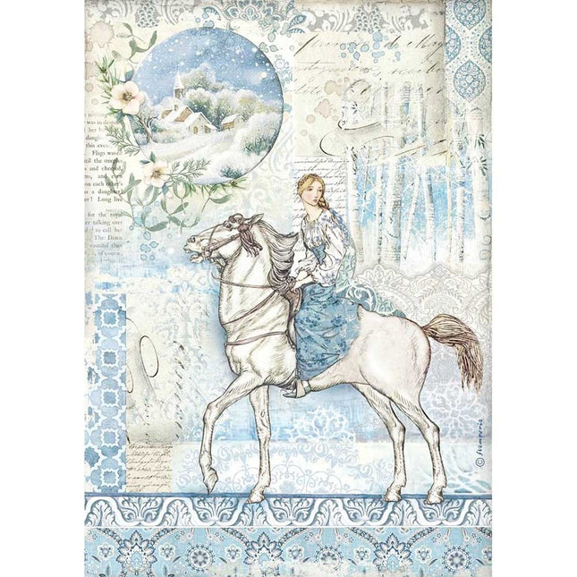Papier de riz format A4 - cheval