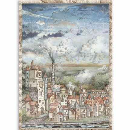 Papier de riz A4 imprimé paysage urbain Sir Vagabond