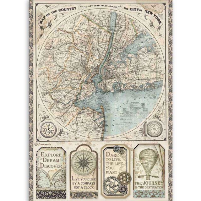 Papier de riz A4 avec carte de New York de Sir Vagabond