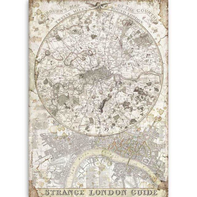 Papier de riz A4 imprimé guide insolite de Londres Lady Vagabond