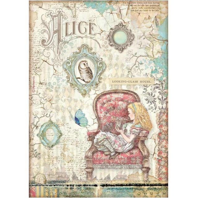 Papier de riz A4 emballé - maison du miroir Alice