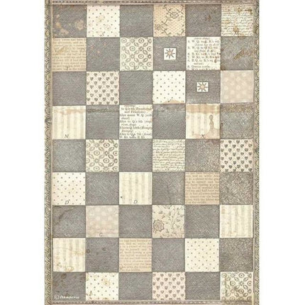 Papier de riz A4 emballé - échiquier Alice