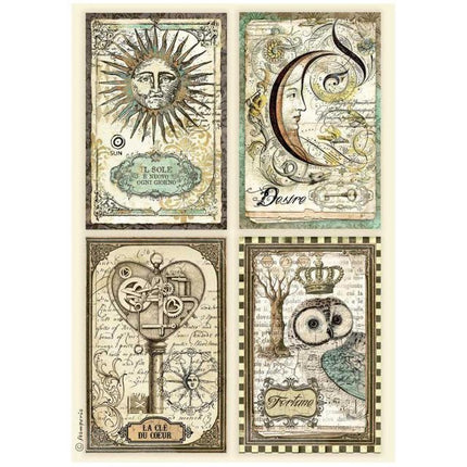 Lot de papier de riz A4 - Alchimie, 4 cartes