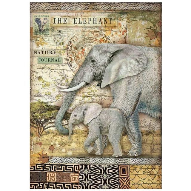 Papier de riz A4 conditionné - Savana l'éléphant